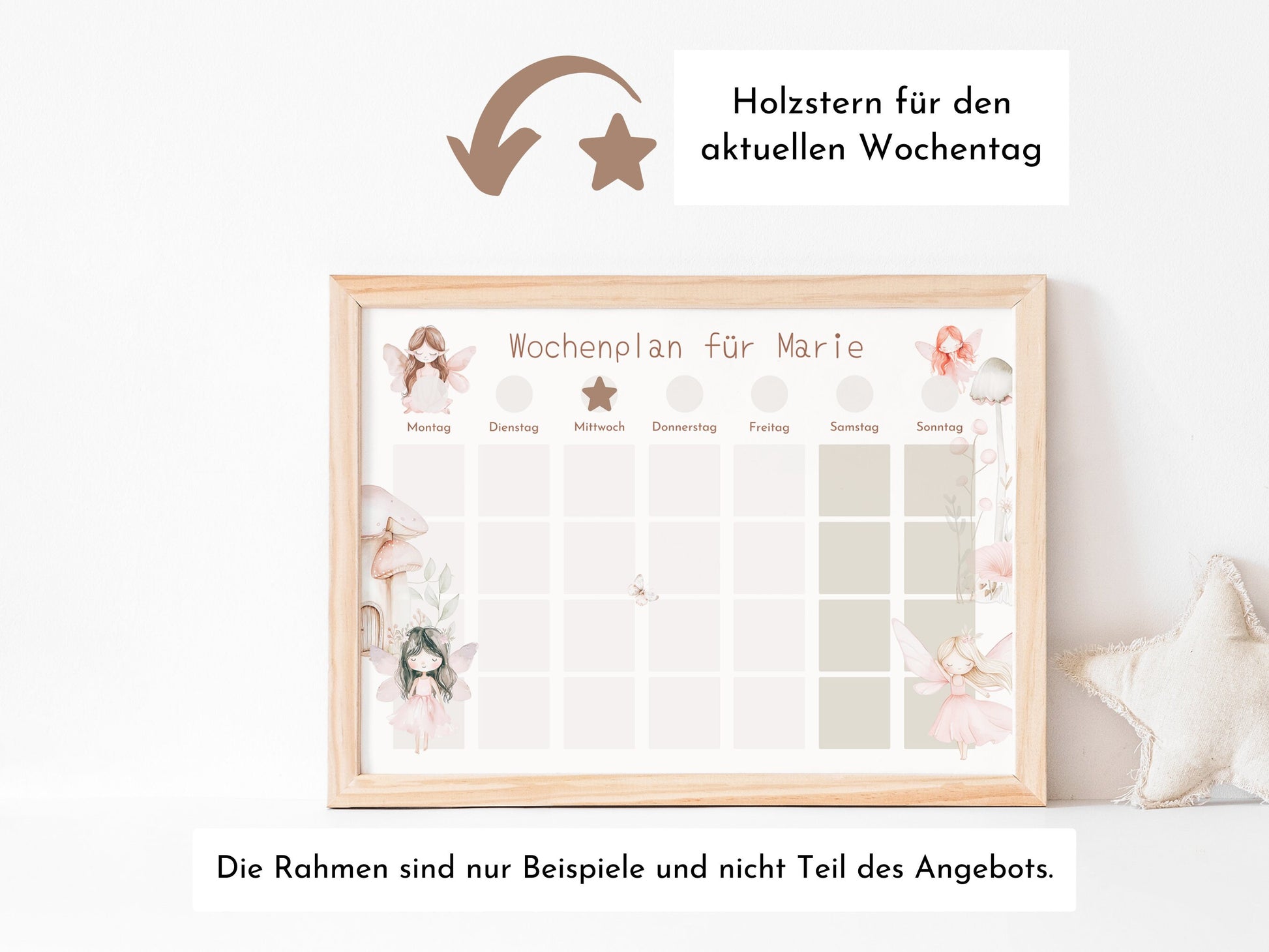 Kinder Wochenplan "Feen" mit Name personalisiert, 246 Routine Karten, laminiert magnetisch, Montessori Routineplan von Familie Nordstern