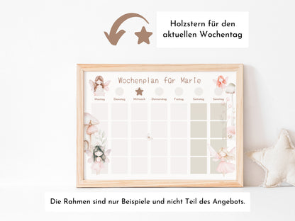 Kinder Wochenplan "Feen" mit Name personalisiert, 246 Routine Karten, laminiert magnetisch, Montessori Routineplan von Familie Nordstern