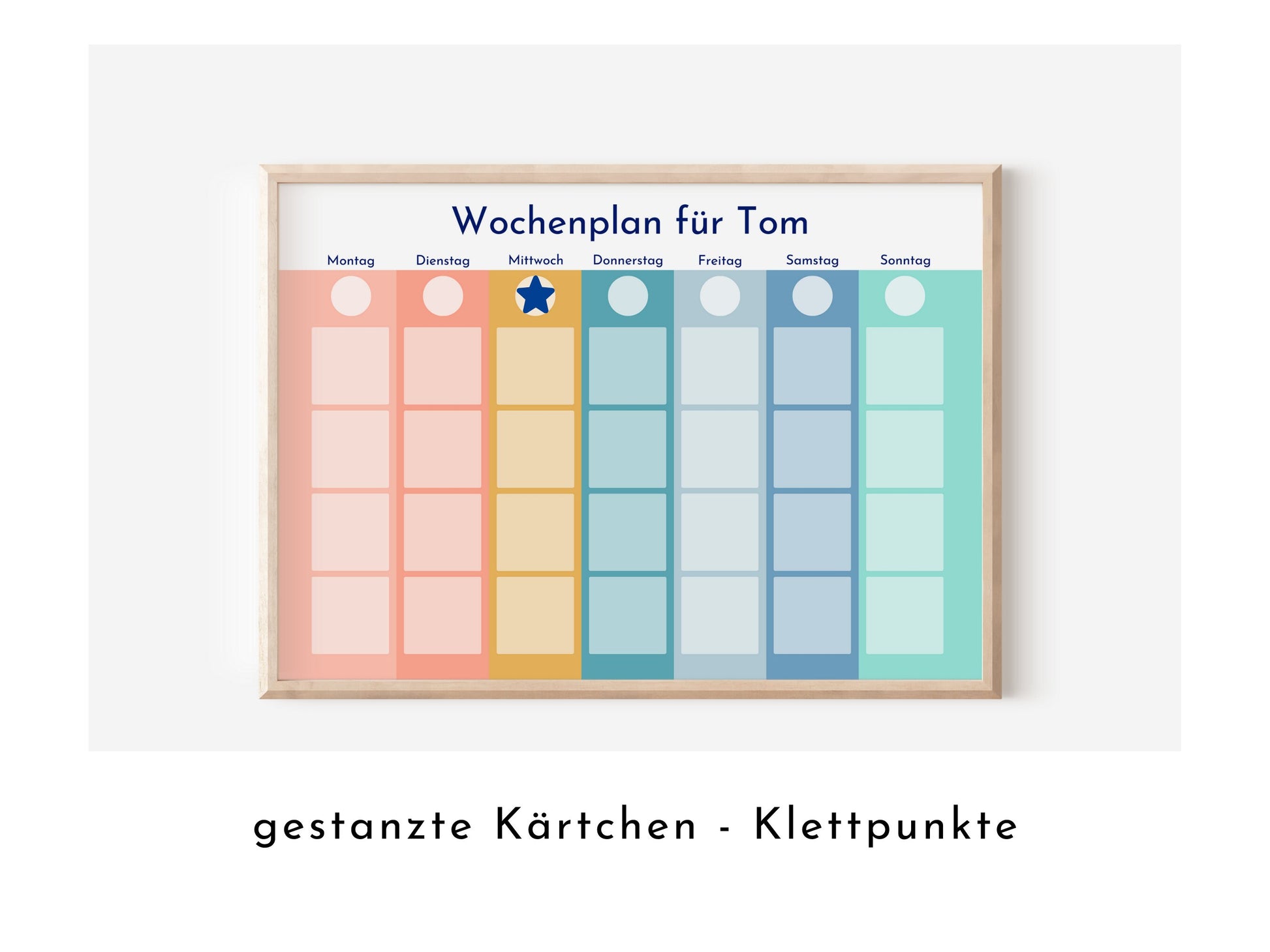 Personalisierter Wochenplan für Kinder und Teenager, 246 Routine Karten, Klett, laminiert, magnetisch, Montessori Routineplan "Regenbogen"