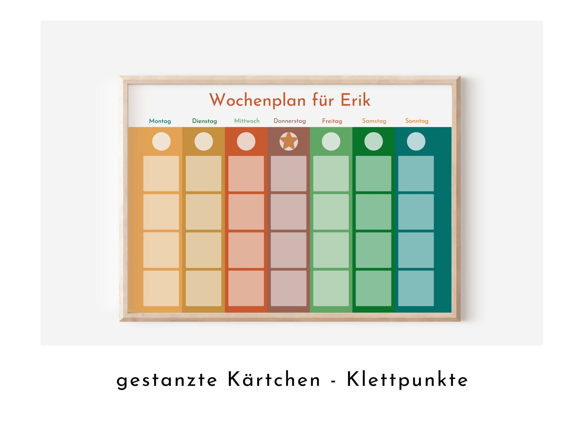 Personalisierter Wochenplan "Bäume", 246 Routine Karten, Klett, laminiert, magnetisch, Montessori Routineplan für Kinder und Jugendliche