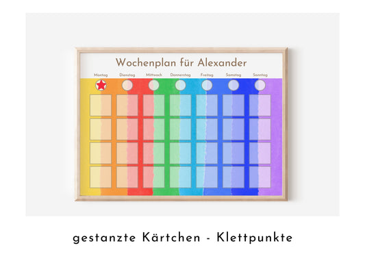 Personalisierter Wochenplan "Montessori Aquarell", für Kinder und Teenager, 246 Routine Bildkarten, Routineplan von Familie Nordstern