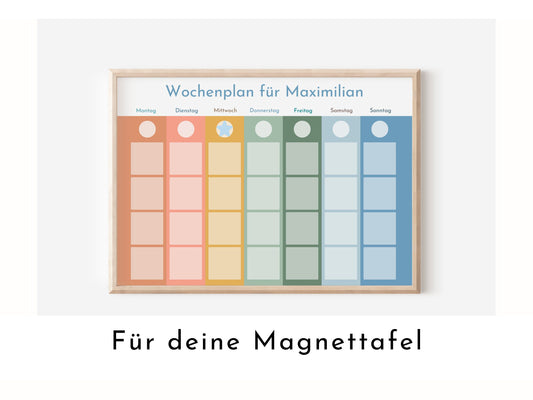 Personalisierter Wochenplan "Himmel und Erde" für Kinder und Teenager, 246 Routine Karten, Tagesplan mit 40-80 Magneten, Routineplan