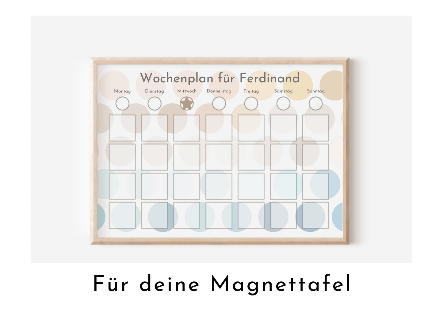 Magnetboard Wochenplan "Kreise Beach" für Kinder und Teenager, 246 Routine Karten, Neodym-Magnete, Routineplan von Familie Nordstern