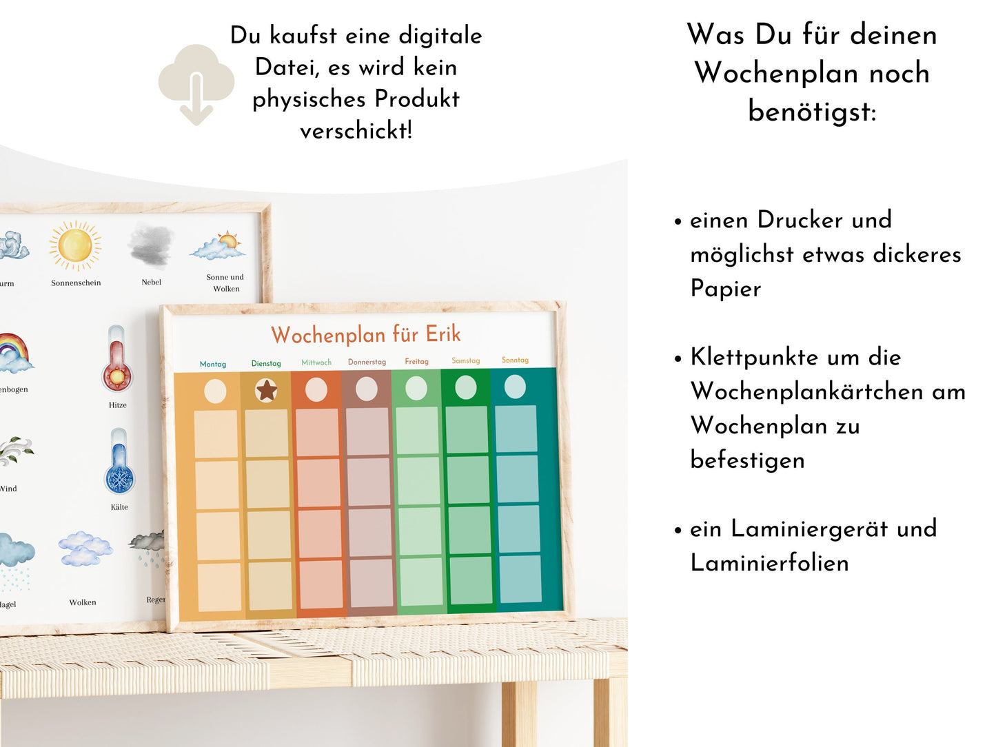 Personalisierter Wochenplan "Herbst" für Kinder und Jugendliche, 288 Routine Karten, PDF Sofort-Download, Routineplan nach Montessori