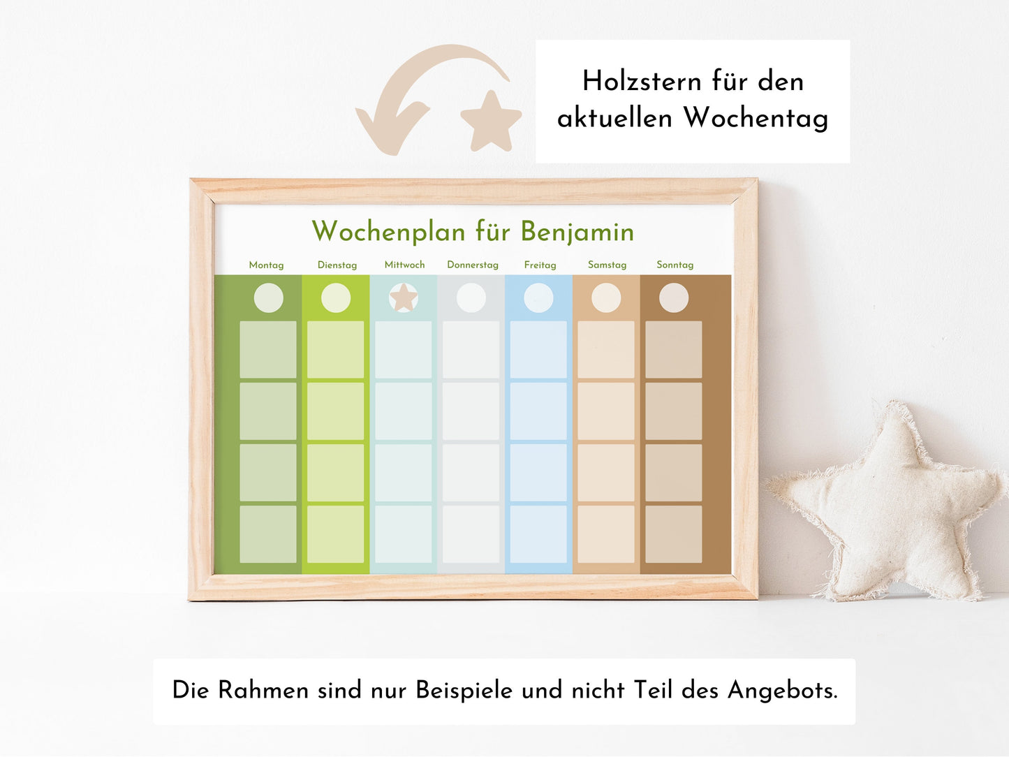 Montessori Wochenplan "Landscape" mit Name personalisiert, 246 Routine Karten, magnetisch, Klett, Routineplan für Kinder und Jugendliche