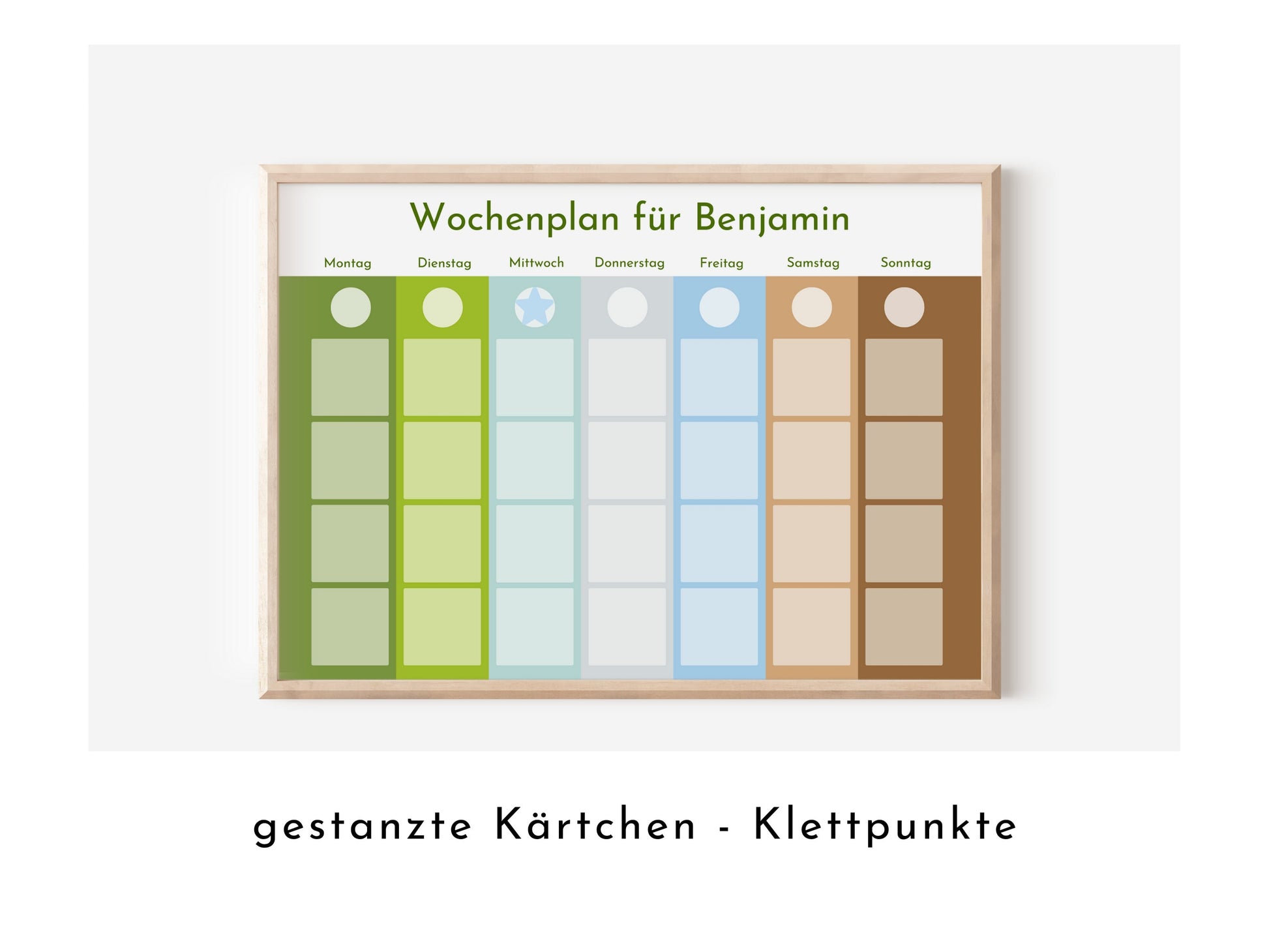 Montessori Wochenplan "Landscape" mit Name personalisiert, 246 Routine Karten, magnetisch, Klett, Routineplan für Kinder und Jugendliche