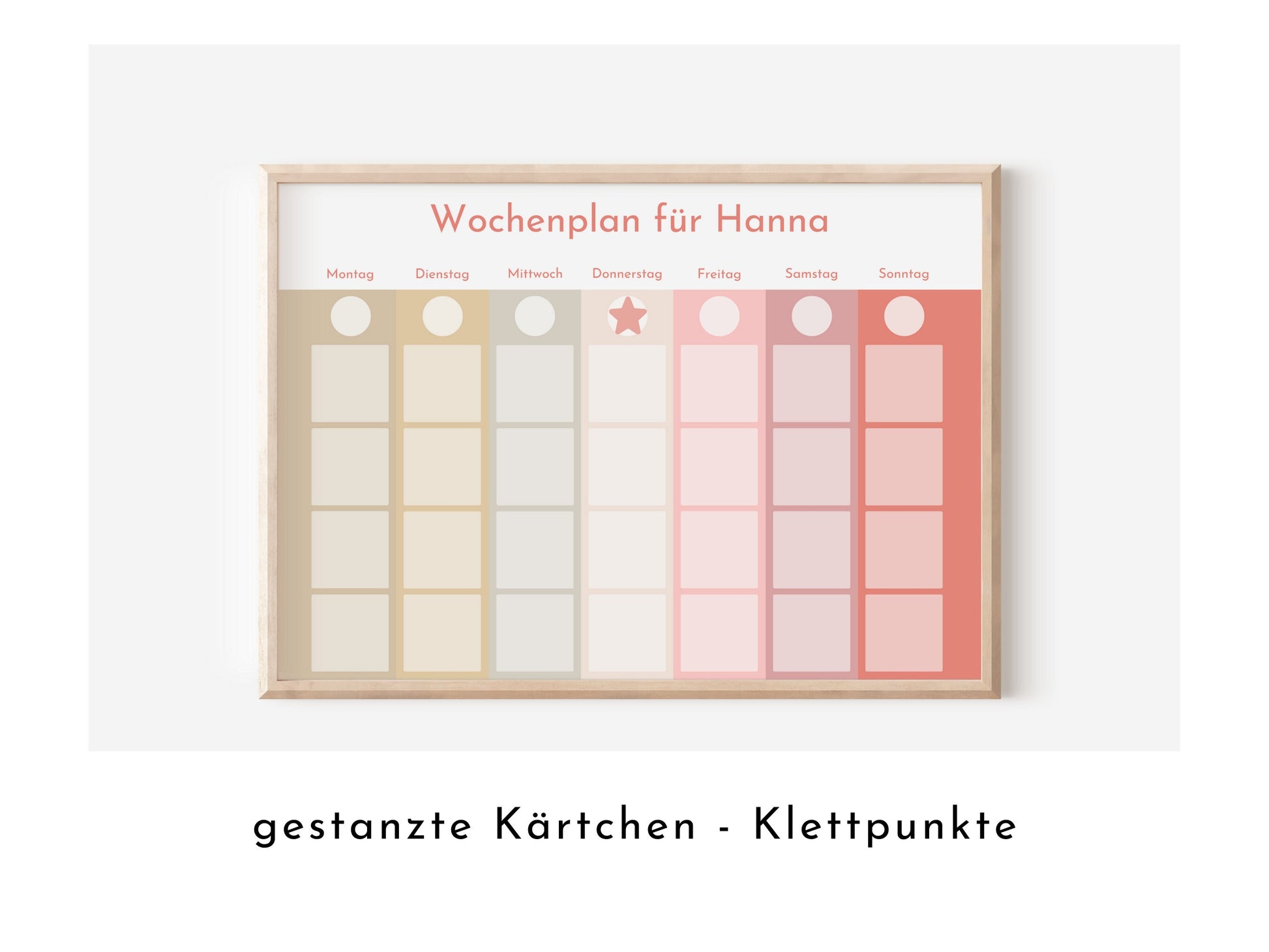 Personalisierter Wochenplan "Erdbeere und Haselnuss", 246 Routine Karten, laminiert magnetisch Klett, Routineplan für Kinder und Jugendliche