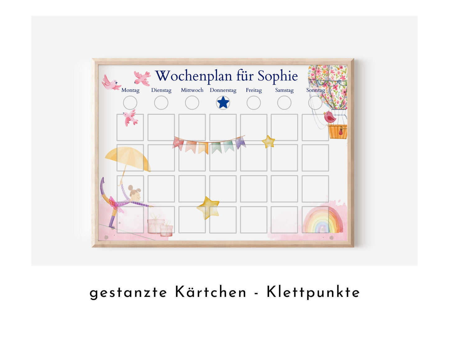 Personalisierter Wochenplan "Ballett" Kinder mit 246 Routine Karten, laminiert, magnetisch, Montessori Planer Kalender von Familie Nordstern