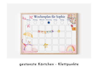 Personalisierter Wochenplan "Ballett" Kinder mit 246 Routine Karten, laminiert, magnetisch, Montessori Planer Kalender von Familie Nordstern