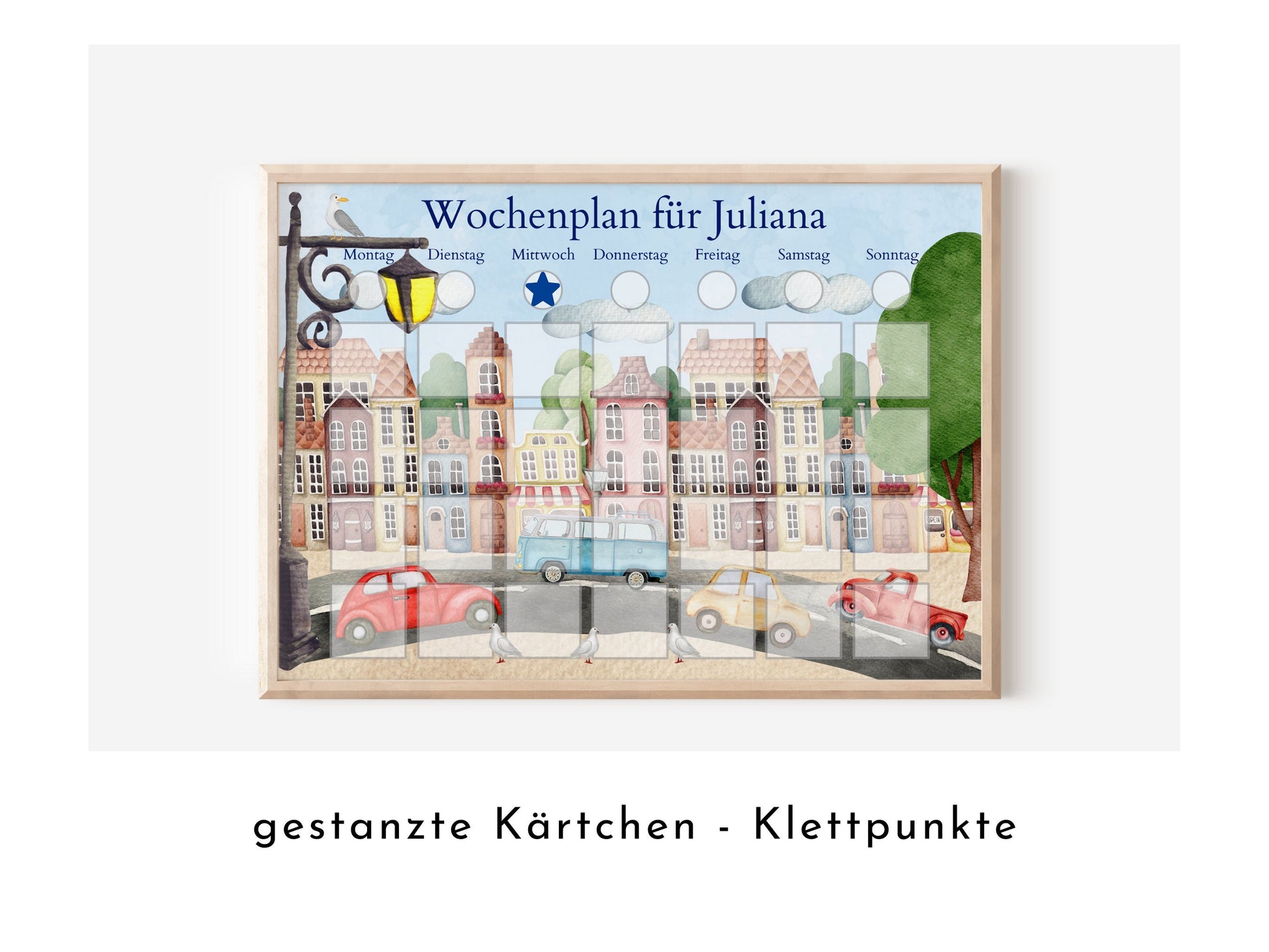 Wochenplan "Stadt" mit Name personalisiert, 246 Routine Karten, laminiert, magnetisch, Montessori Kinder Routineplan von Familie Nordstern