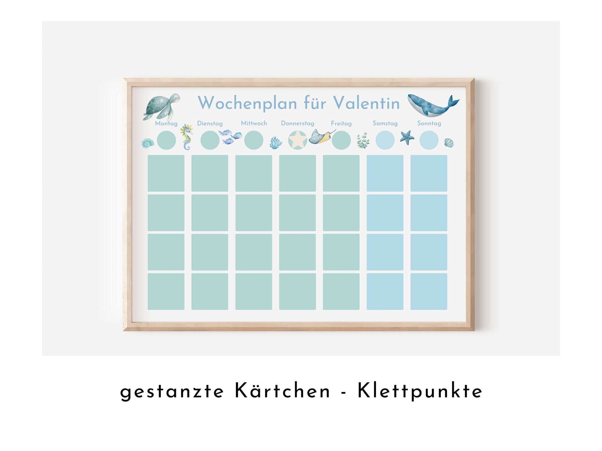 Personalisierter Wochenplan "Atlantik", 246 Wochenplan Karten, laminiert, magnetisch, Montessori Kinder Routineplan von Familie Nordstern