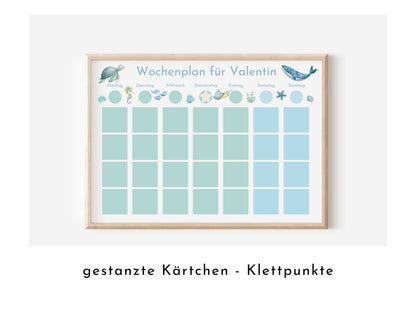 Personalisierter Wochenplan "Atlantik", 246 Wochenplan Karten, laminiert, magnetisch, Montessori Kinder Routineplan von Familie Nordstern