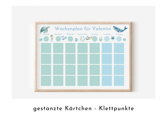 Personalisierter Wochenplan "Atlantik", 246 Wochenplan Karten, laminiert, magnetisch, Montessori Kinder Routineplan von Familie Nordstern