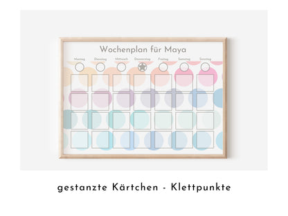 Personalisierter Wochenplan "Pastell Kreise" für Kinder und Jugendliche, 246 Routine Karten, personalisiert, Routineplan Familie Nordstern