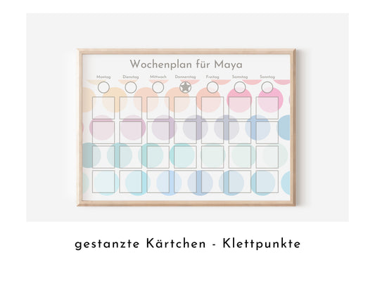 Personalisierter Wochenplan "Pastell Kreise" für Kinder und Jugendliche, 246 Routine Karten, personalisiert, Routineplan Familie Nordstern