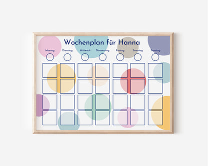 Magnetboard Wochenplan "Bunte Kreise" für Kinder, 246 Routine Karten, 40-80 Neodym-Magnete, Montessori Routineplan von Familie Nordstern