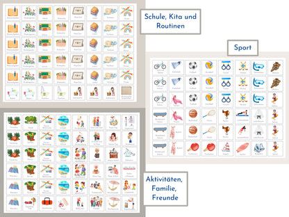 Wochenplan für Kinder, 288 Routine Karten, PDF Sofort-Download, personalisierbar, Geschenkidee Geburtstag und zum Verschenken "Farben Beach"