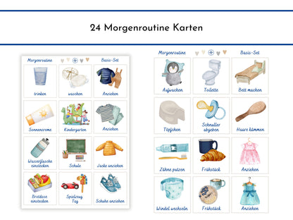 42 Kinder Routine Karten, PDF Sofort-Download, personalisierbar Morgen- und Abendroutine Plan für einen harmonischen Tagesablauf Kleinkinder