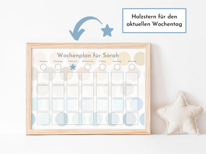 Wochenplan "Wasser und Sand" personalisiert für Kinder, 246 Routine Karten, laminiert magnetisch,