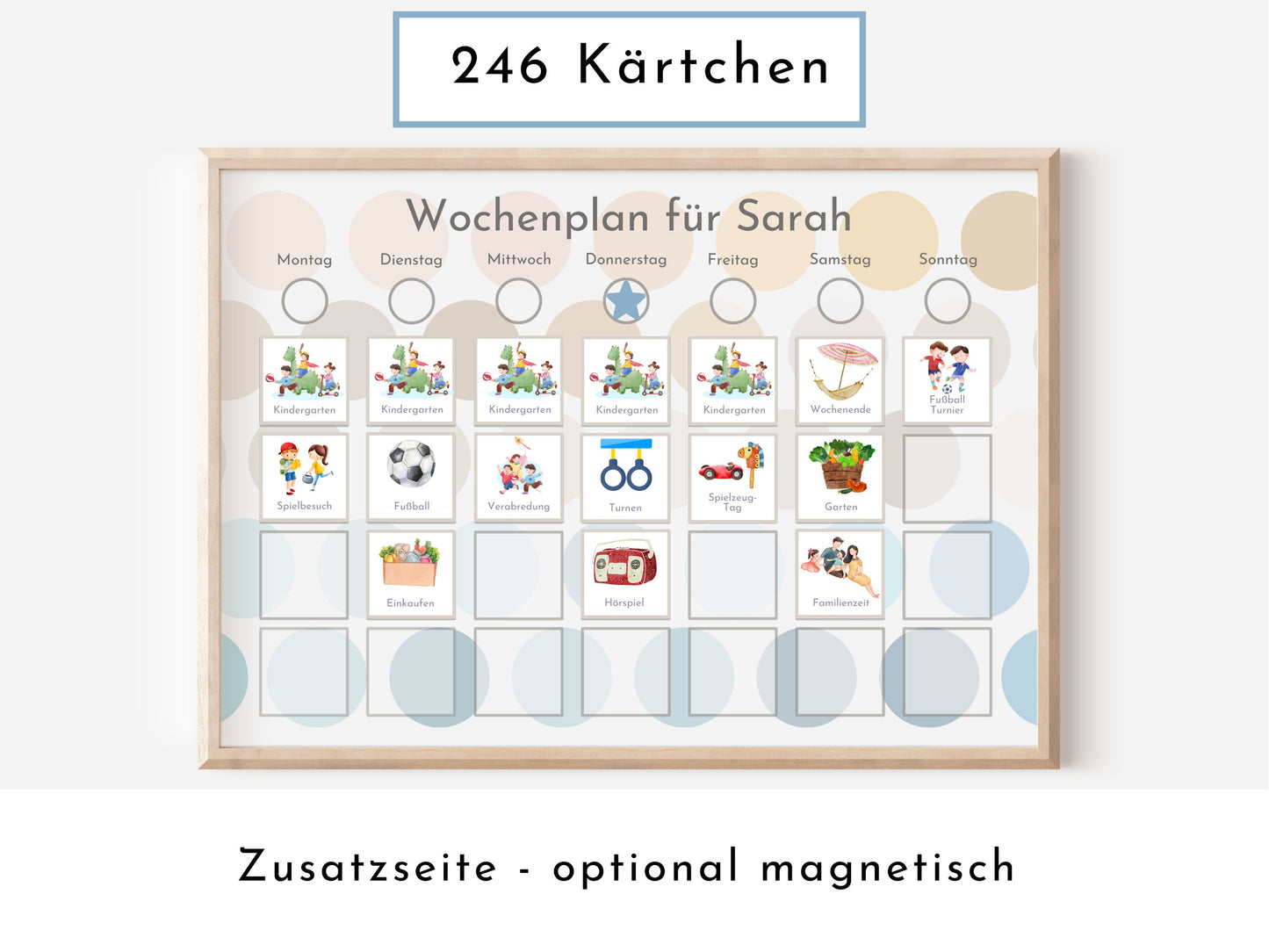 Wochenplan "Wasser und Sand" personalisiert für Kinder, 246 Routine Karten, laminiert magnetisch,