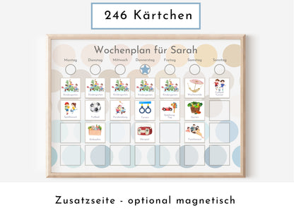 Wochenplan "Wasser und Sand" personalisiert für Kinder, 246 Routine Karten, laminiert magnetisch,