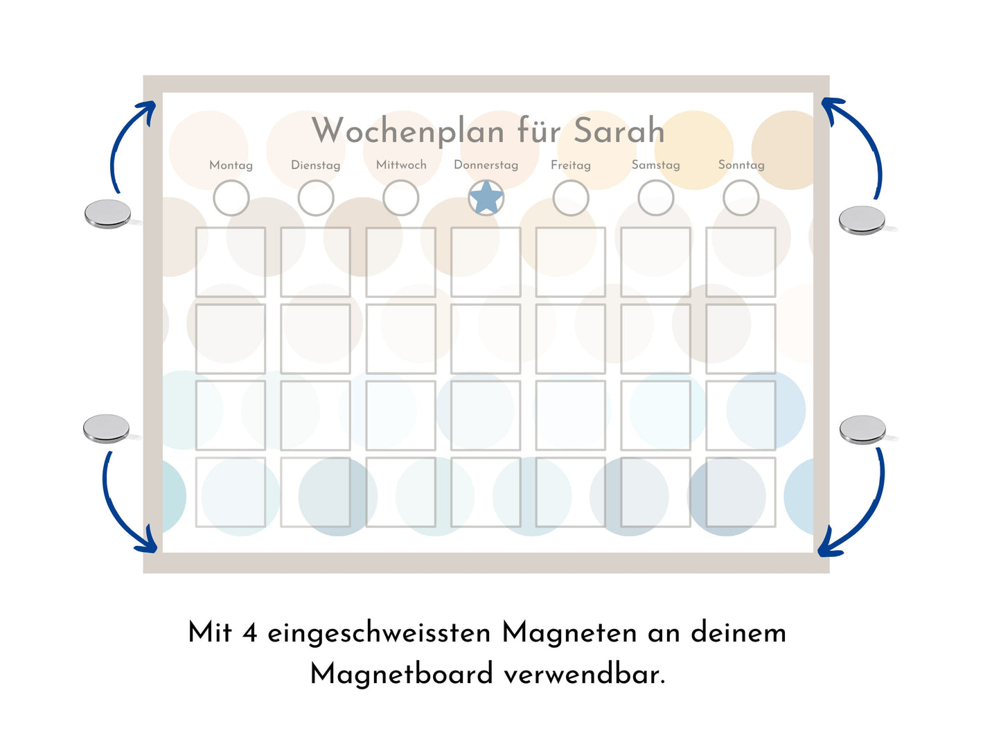 Wochenplan "Wasser und Sand" personalisiert für Kinder, 246 Routine Karten, laminiert magnetisch,