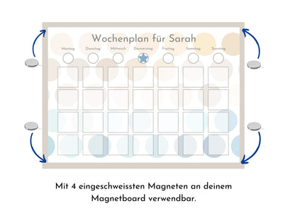 Wochenplan "Wasser und Sand" personalisiert für Kinder, 246 Routine Karten, laminiert magnetisch,